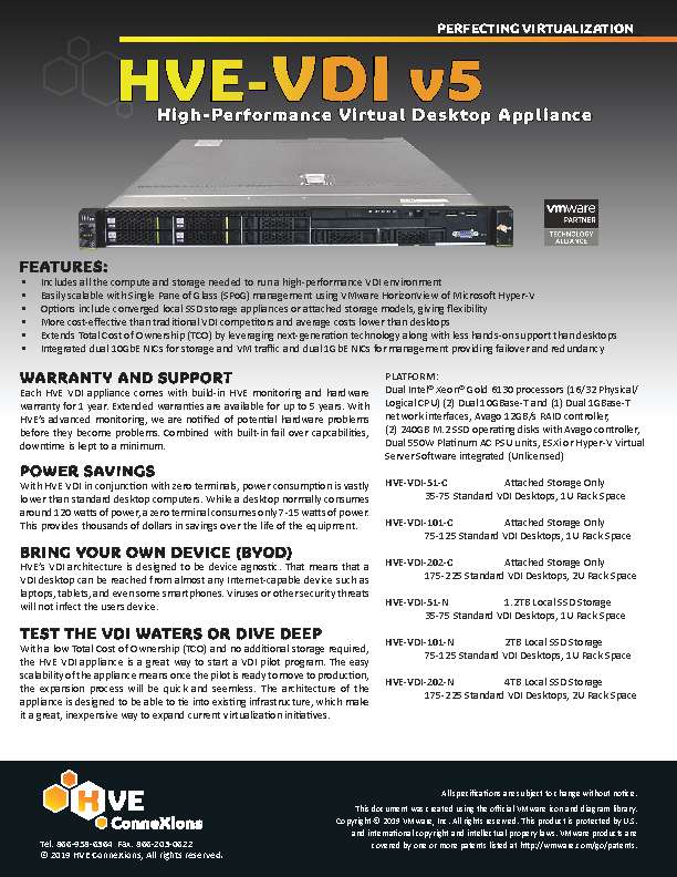 HVE VDI Appliance Flyer